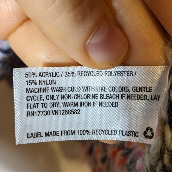 Wild fable multicolor space dye cropped oversized turtleneck pullover sweater - Picture 12 of 15